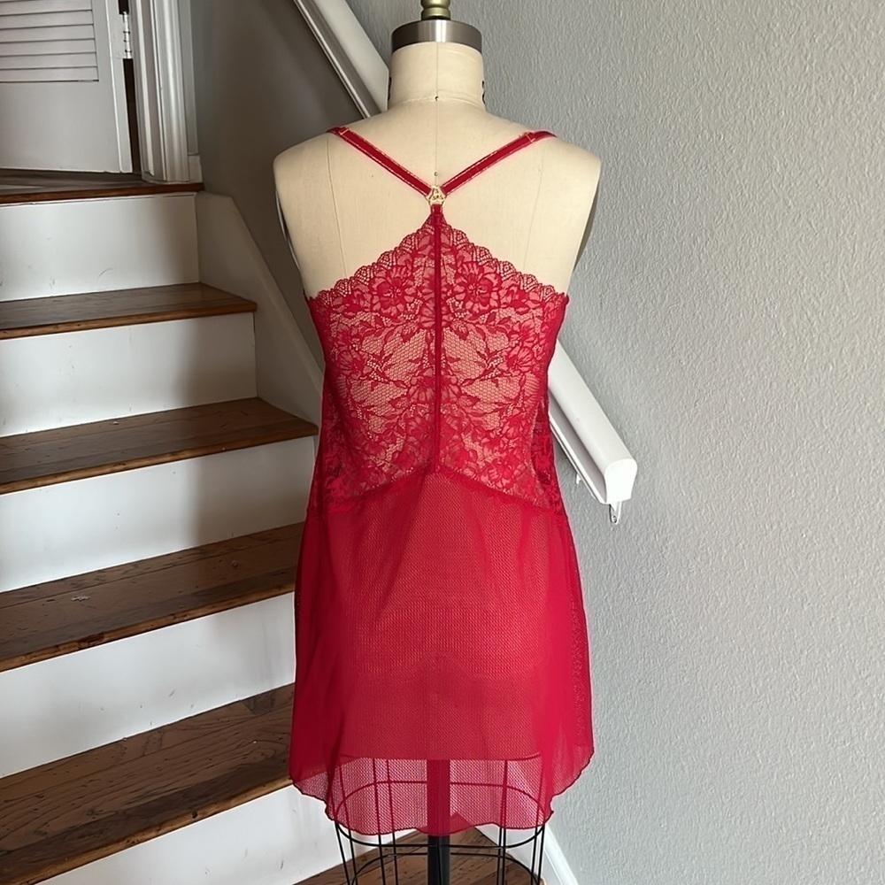 b.tempt'd by Wacoal Women's Lace Encounter Chemise Crimson Red​​​​​​​​​ - Picture 11 of 13